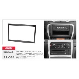 Переходная рамка CARAV 11-091/Incar RFR-N10 (Citroen C2 2003-2008, Peugeot 307 2001-2008, Citroen C3 2001-2008, Fiat Scudo 2007 , RENAULT Traffic)