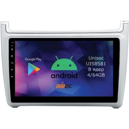 Roximo RM-3707S 4/64 ГБ для Volkswagen Polo 5 2009-2019 silver на Android 12.0