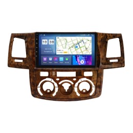 Штатная магнитола Parafar для Toyota Hilux/Fortuner 2005 - 2008 (авто с кондиционером) цвет дерево на Android 11.0 (PF066ACWUHD)