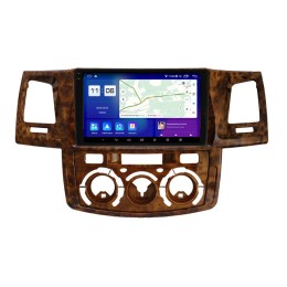 Штатная магнитола Parafar для Toyota Hilux/Fortuner 2005 - 2008 (авто с кондиционером) цвет дерево (экран 2K) на Android 11.0 (PF066ACWU2K)