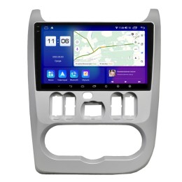 Штатная магнитола Parafar для Renault Logan/ Sandero 2009-2016 серебро (экран 2K) на Android 11.0 (PF175SU2K)