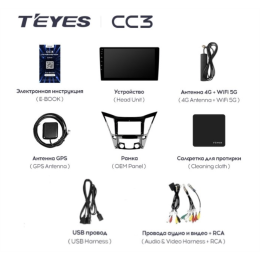 Штатная магнитола Teyes CC3 4/32 ГБ для Hyundai Sonata VI (YF) 2009-2014 на Android 10.0