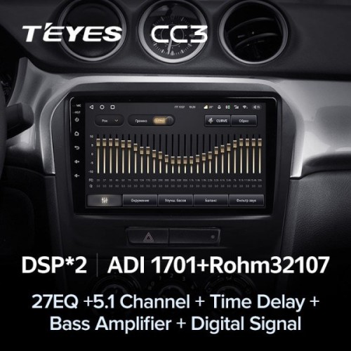 Штатная магнитола Teyes CC3 4/32 ГБ для Suzuki Vitara IV 2014-2024 на Android 10.0