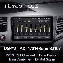 Штатная магнитола Teyes CC3 4/32 ГБ для Honda Civic 2012-2015 на Android 10.0