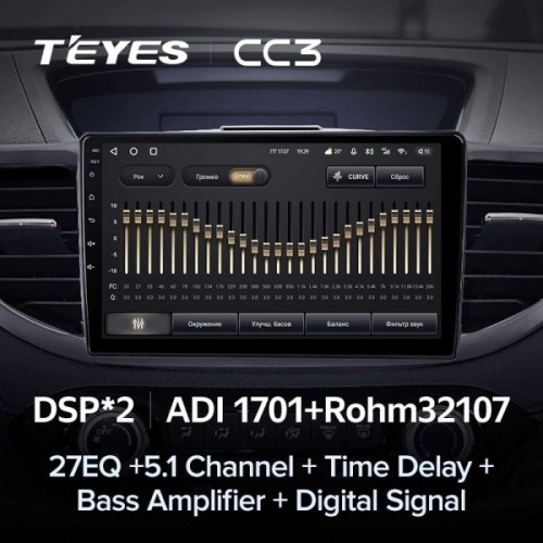 Штатная магнитола Teyes CC3 4/32 ГБ для Honda CR-V IV 2012-2016 на Android 10.0