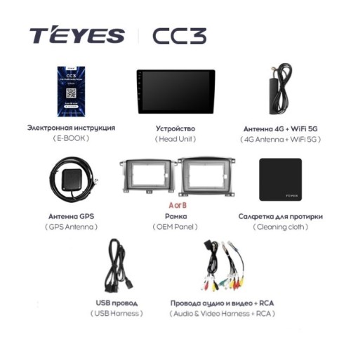Штатная магнитола Teyes CC3 4/32 ГБ для Toyota Land Cruiser 100 2002-2007 на Android 10.0