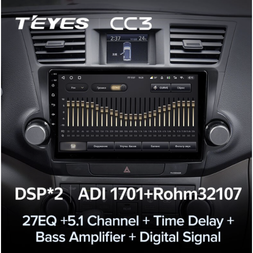 Штатная магнитола Teyes CC3 4/32 ГБ для Toyota Highlander (U40) 2007-2013 на Android 10.0