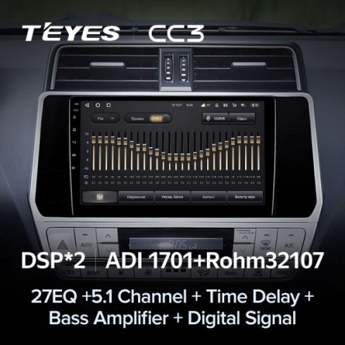 Штатная магнитола Teyes CC3 4/32 ГБ для Toyota Land Cruiser Prado 150 2017-2020 на Android 10.0