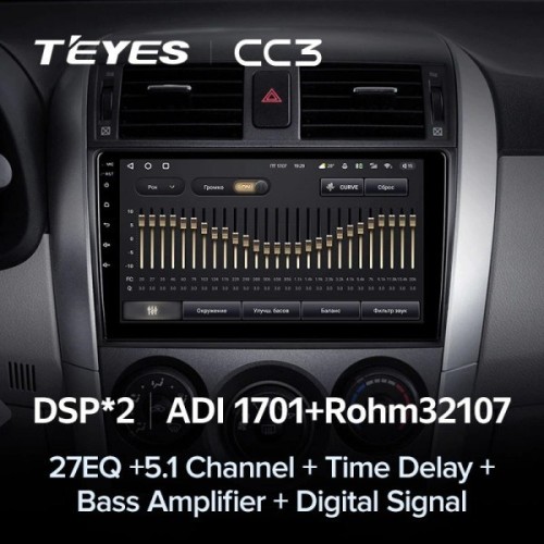 Штатная магнитола Teyes CC3 4/32 ГБ для Toyota Corolla X (E140, E150) 2006-2013 на Android 10.0