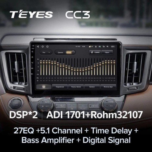 Штатная магнитола Teyes CC3 4/32 ГБ для Toyota RAV4 (CA40) 2013-2019 на Android 10.0