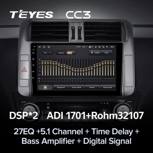 Штатная магнитола Teyes CC3 4/32 ГБ для Toyota Land Cruiser Prado 150 2009-2013 на Android 10.0