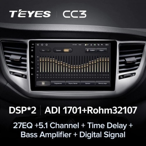 Штатная магнитола Teyes CC3 4/32 ГБ для Hyundai Tucson III 2015-2018 на Android 10.0