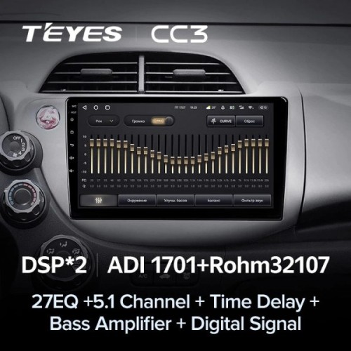 Штатная магнитола Teyes CC3 4/32 ГБ для Honda Fit 2007-2014 на Android 10.0