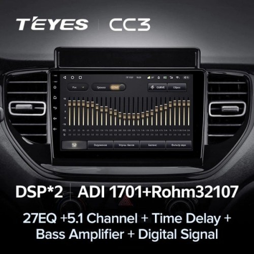 Штатная магнитола Teyes CC3 4/32 ГБ для Hyundai Solaris 2020+ на Android 10.0