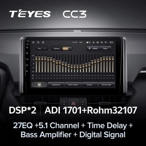 Штатная магнитола Teyes CC3 4/32 ГБ для Toyota RAV4 (XA50) 2018-2024 на Android 10.0