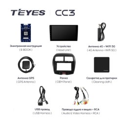 Штатная магнитола Teyes CC3 4/32 ГБ для Peugeot 4008 2012-2018 на Android 10.0