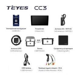 Автомагнитола Teyes CC3 4/32 ГБ для Toyota Corolla X (E140, E150) 2006-2013 на Android 10.0