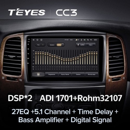 Автомагнитола Teyes CC3 4/32 ГБ для Toyota Land Cruiser 100 2002-2007 на Android 10.0
