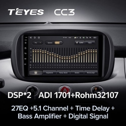 Штатная магнитола Teyes CC3 4/32 ГБ для Fiat 500x 2014-2019 на Android 10.0