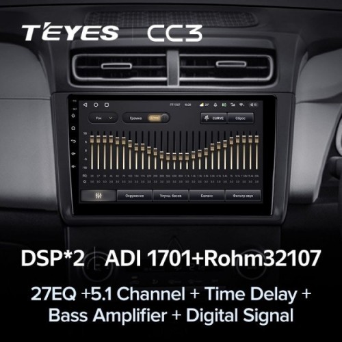 Штатная магнитола Teyes CC3 4/32 ГБ для Hyundai Creta 2021-2024 матовая на Android 10.0