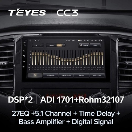 Штатная магнитола Teyes CC3 4/32 ГБ для Mitsubishi L200 2018-2024 на Android 10.0
