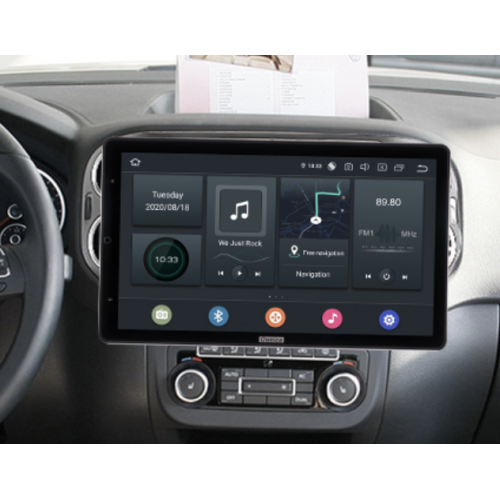 Штатная магнитола CarMedia OL-9908-2-RL TESLA (вертикально-поворотный экран) для Volkswagen Golf Plus 2004-2014 на Android 10.0