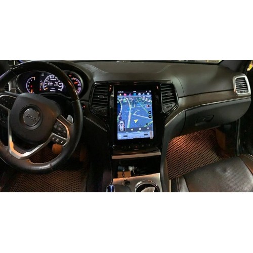 Магнитола Тесла CarMedia ZF-1217B-DSP Tesla-Style для Jeep Grand Cherokee 2013+ (рамка цвет: черная) на Android 9.0