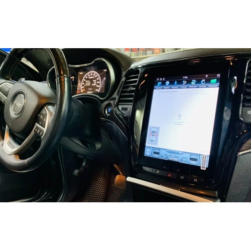 Магнитола Тесла CarMedia ZF-1217B-DSP Tesla-Style для Jeep Grand Cherokee 2013+ (рамка цвет: черная) на Android 9.0