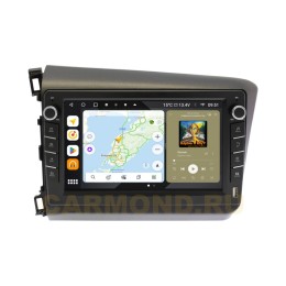 Штатная магнитола Wide Media MT9166QU-B-4/32 для Honda Civic 2012-2015 (с кнопками) на Android 10.0