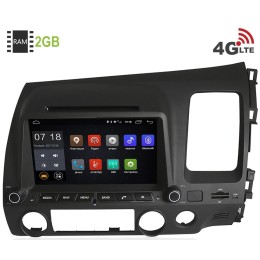Штатная магнитола LeTrun 1585 Honda Civic 7 (VII) 2003-2005, Civic 8 (VIII) 2006-2012 (левый руль) Android 6.0.1 (4G LTE 2GB)