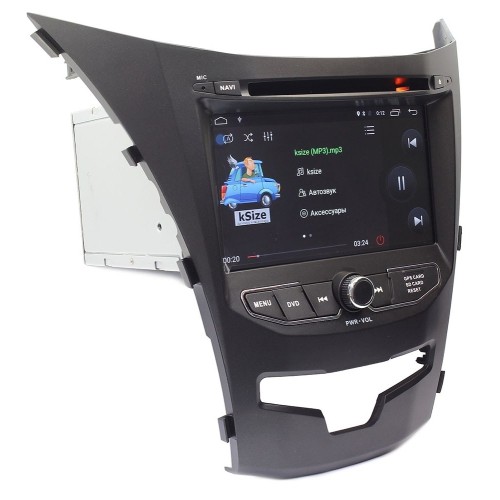 Автомагнитола Ksize DVA-ZN7055 SsangYong new Actyon, Corando 2013+ Android 6.0.1