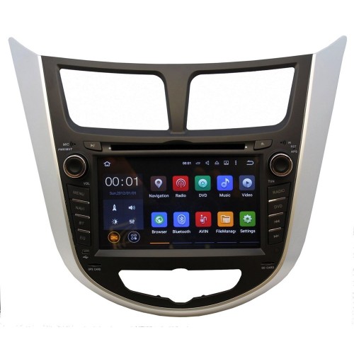 Штатная магнитола Ksize DVA-ZN7025 Hyundai Solaris, Verna Android 6.0.1