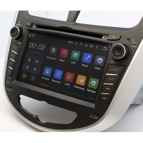 Штатная магнитола Ksize DVA-ZN7025 Hyundai Solaris, Verna Android 6.0.1