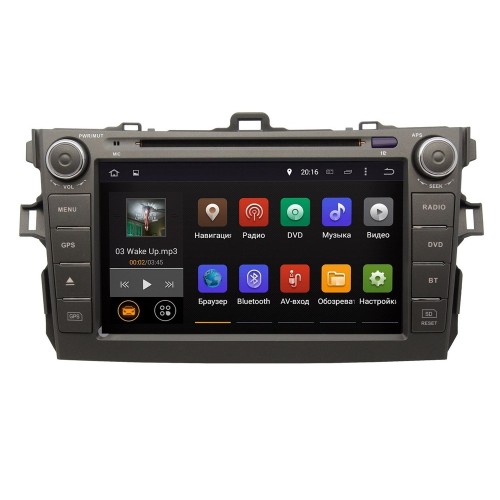 Штатная магнитола Ksize DVA-ZN7063 Toyota Corolla 2007 - 2012 Android 6.0.1