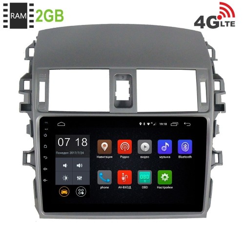 Штатная магнитола LeTrun 1859 Toyota Corolla 2007-2012 Android 6.0.1 9 дюймов (4G LTE 2GB)