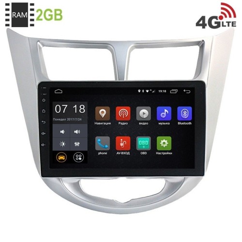 Штатная магнитола LeTrun 1915 Hyundai Solaris Android 6.0.1 9 дюймов (4G LTE 2GB)