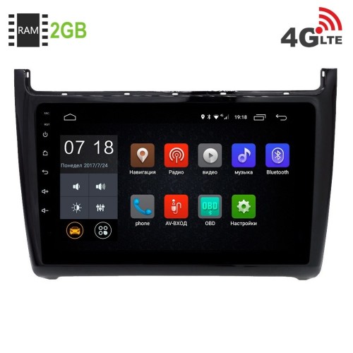 Штатная магнитола LeTrun 1883 Volkswagen Polo 2014+ Android 6.0.1 9 дюймов (4G LTE 2GB)