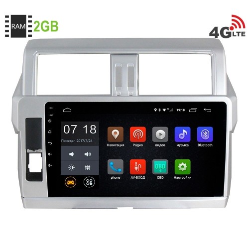 Штатная магнитола LeTrun 1864 Toyota Land Cruiser Prado 150 2013-2017 Android 6.0.1 10 дюймов (4G LTE 2GB)
