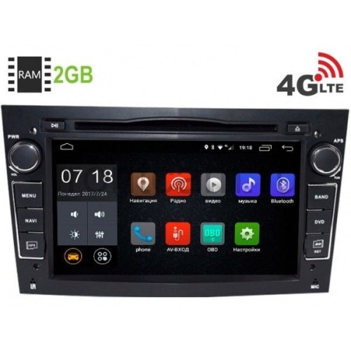 Штатная магнитола LeTrun 1961 Opel Astra, Vectra, Zafira, Corsa (черный) Android 6.0.1 (4G LTE 2GB)