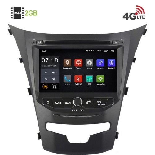 Штатная магнитола LeTrun 2022 Ssangyong Actyon II 2013-2022 Android 6.0.1 (4G LTE 2GB)