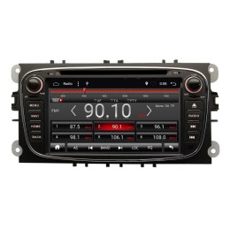 Штатная магнитола Ksize DVA-VS7A600ND для Ford (универсальная, овальная, чёрная) Android 7