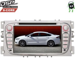 Штатная магнитола Ford Focus, Mondeo, S-Max, Galaxy, C-Max LeTrun 2524 DSP на Android 8.0 (серебро)