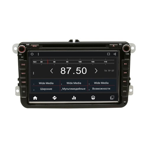 Штатная магнитола Skoda универсальная 8" Wide Media WM-VS8A802NB-1/16 Android 7.1.2