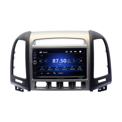 Магнитола в штатное место Hyundai Santa Fe II 2005-2012 с отверстиями для 4-х кнопок Wide Media DV-JM7127