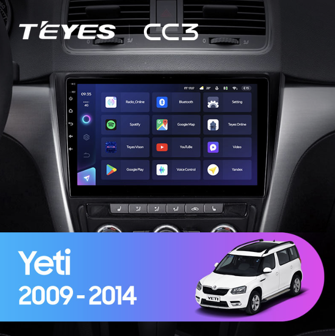 Штатная магнитола Teyes CC3 3/32 GB для Skoda Yeti 5L 2009-2014 на Android  10.0 купить по низкой цене в Москве. Доставка быстрее, чем с AliExpress.