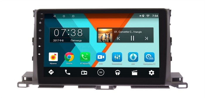 Штатная магнитола Wide Media MT1035MF для Toyota Highlander (U50) 2014-2019 на Android 6.0.1 - фото 101508