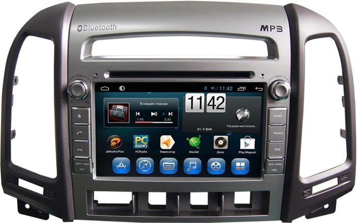 CarMedia KR-7031-3-T8 Hyundai Santa Fe II 2006-2010 (3 кнопки) на Android 9.0 - фото 110534