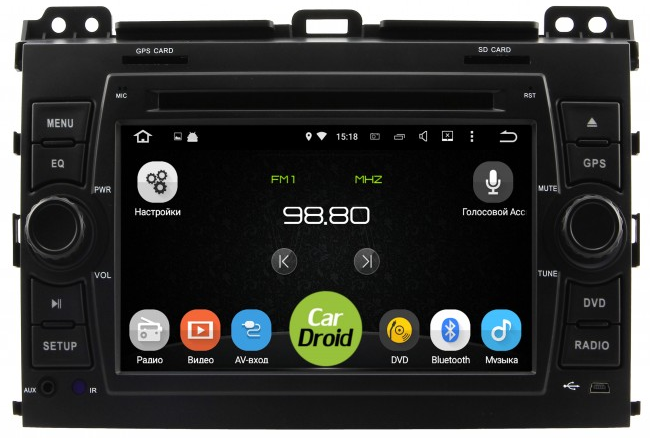 Штатная магнитола Roximo CarDroid RD-1105D-Y для Toyota Land Cruiser Prado 120 2002-2009 с усилителем (Android 10.0) DSP - фото 136678