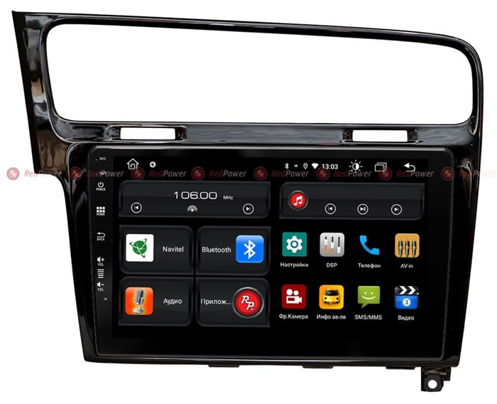 Redpower 61006 для Volkswagen Golf 7 2013-2020 (черный глянец) на Android 10.0 - фото 145705
