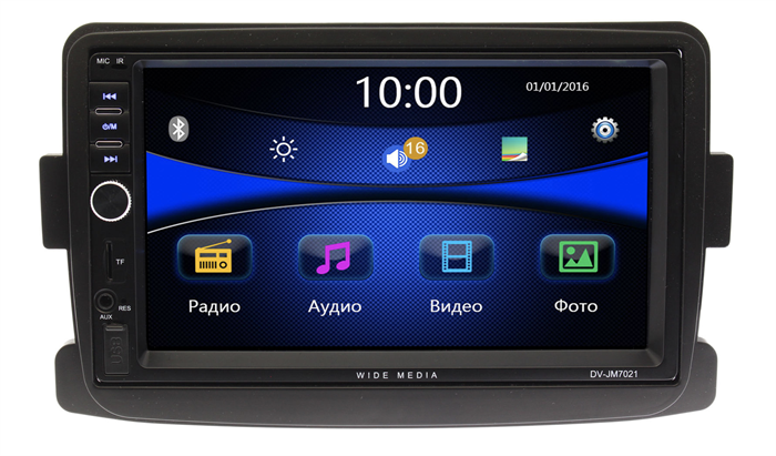 Магнитола в штатное место Renault Duster, Kaptur 2011-2020 Wide Media DV-JM7105 с рулевым управлением - фото 168486
